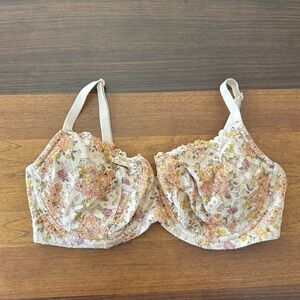 Victoria’s Secret Unlined Demi Bra nude with floral print lace size 38DD